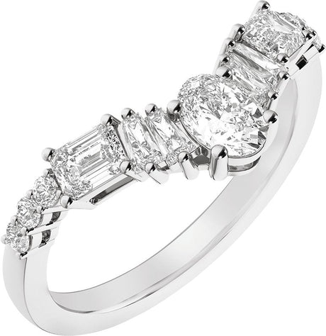 Platinum Oval Lab-Grown Diamond Contour Band – 5.6x3.75mm