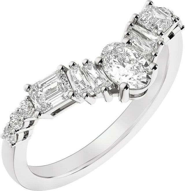 Platinum Oval Lab-Grown Diamond Contour Band – 5.6x3.75mm