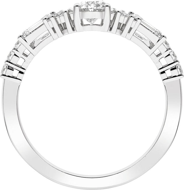 Platinum Oval Lab-Grown Diamond Contour Band – 5.6x3.75mm - view 2