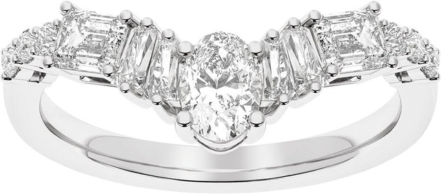 Platinum Oval Lab-Grown Diamond Contour Band – 5.6x3.75mm - view 3