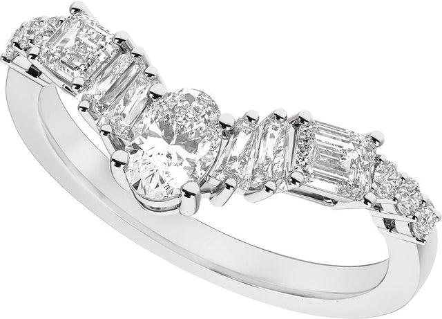 Platinum Oval Lab-Grown Diamond Contour Band – 5.6x3.75mm - view 5