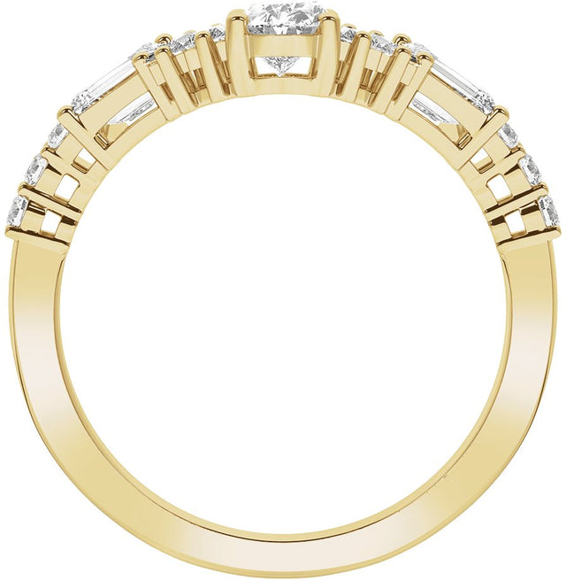 14K Gold Oval Lab-Grown Diamond Contour Band – 5.6x3.75mm - Yellow Gold - view 2