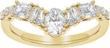 14K Gold Oval Lab-Grown Diamond Contour Band – 5.6x3.75mm - Yellow Gold - view 3