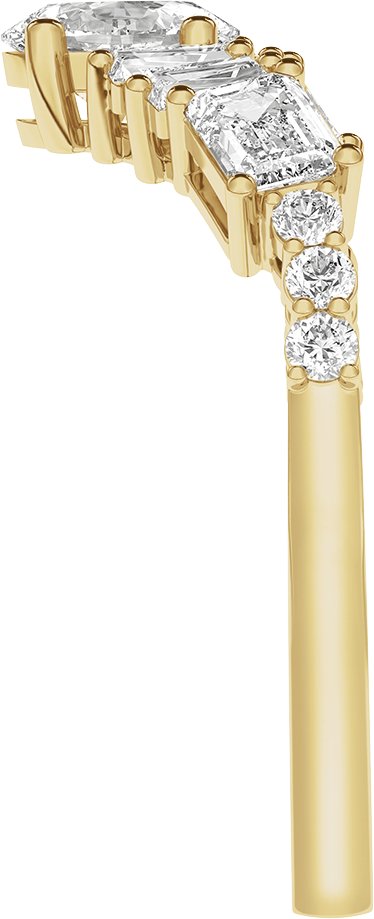 14K Gold Oval Lab-Grown Diamond Contour Band – 5.6x3.75mm - Yellow Gold - view 4