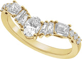 14K Gold Oval Lab-Grown Diamond Contour Band – 5.6x3.75mm - Yellow Gold - view 5