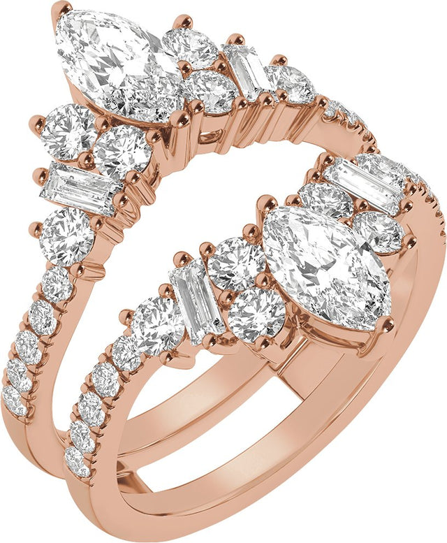 14K Gold Marquise Lab-Grown Diamond Ring Guard – 7.65x3.85mm - Rose Gold