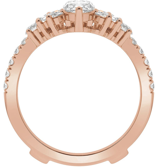 14K Gold Marquise Lab-Grown Diamond Ring Guard – 7.65x3.85mm - Rose Gold - view 2