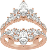 14K Gold Marquise Lab-Grown Diamond Ring Guard – 7.65x3.85mm - Rose Gold - view 3