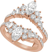 14K Gold Marquise Lab-Grown Diamond Ring Guard – 7.65x3.85mm - Rose Gold - view 5