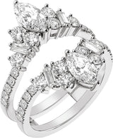 14K Gold Marquise Lab-Grown Diamond Ring Guard – 7.65x3.85mm - White Gold