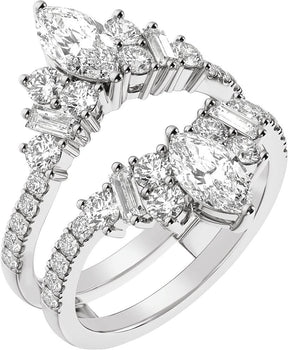 14K Gold Marquise Lab-Grown Diamond Ring Guard – 7.65x3.85mm - White Gold