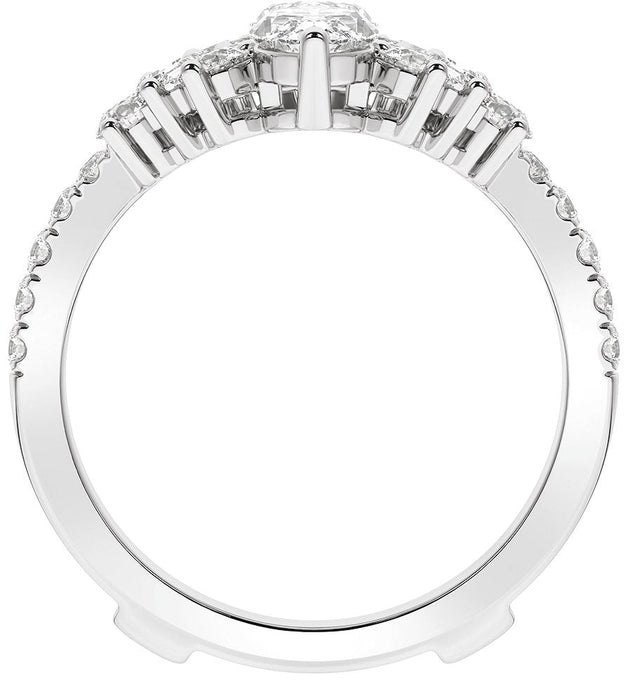 Platinum Marquise Lab-Grown Diamond Ring Guard – 7.65x3.85mm - view 2