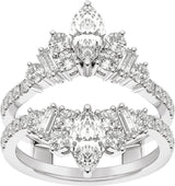 Platinum Marquise Lab-Grown Diamond Ring Guard – 7.65x3.85mm - view 3