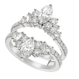 Platinum Marquise Lab-Grown Diamond Ring Guard – 7.65x3.85mm - view 5