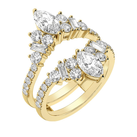 14K Gold Marquise Lab-Grown Diamond Ring Guard – 7.65x3.85mm - Yellow Gold