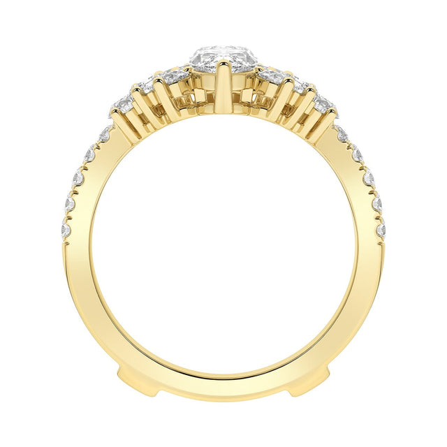 14K Gold Marquise Lab-Grown Diamond Ring Guard – 7.65x3.85mm - Yellow Gold - view 2