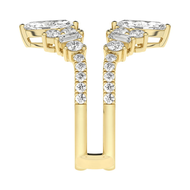 14K Gold Marquise Lab-Grown Diamond Ring Guard – 7.65x3.85mm - Yellow Gold - view 4