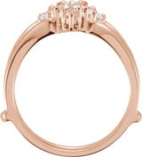 14K Gold Round Natural Diamond Ring Guard – 1.7mm Stones - Rose Gold - view 2