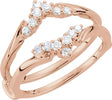 14K Gold Round Lab-Grown Diamond Ring Guard – 1.7mm Stones - Rose Gold