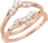 14K Gold Round Lab-Grown Diamond Ring Guard – 1.7mm Stones - Rose Gold