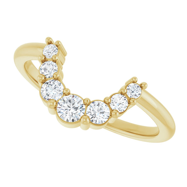 14K Gold Round Lab-Grown Diamond Contour Band - 1/3 CTW - Yellow Gold - view 10