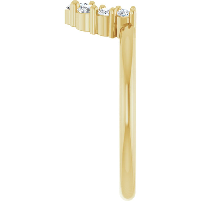 14K Gold Round Lab-Grown Diamond Contour Band - 1/3 CTW - Yellow Gold - view 9