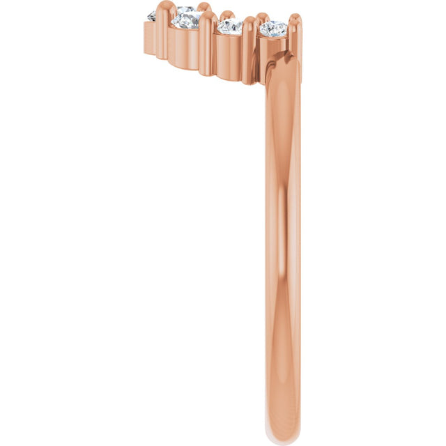 14K Gold Round Lab-Grown Diamond Contour Band - 1/3 CTW - Rose Gold - view 9