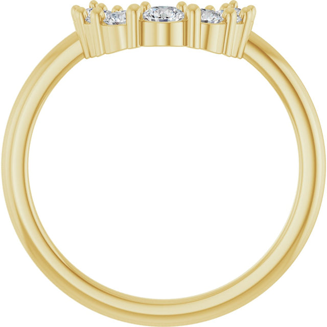 14K Gold Round Lab-Grown Diamond Contour Band - 1/3 CTW - Yellow Gold - view 7