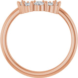 14K Gold Round Lab-Grown Diamond Contour Band - 1/3 CTW - Rose Gold - view 7
