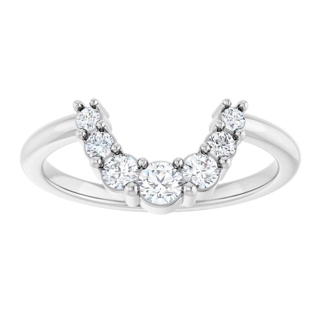 Platinum Round Lab-Grown Diamond Contour Band - 1/3 CTW - view 8