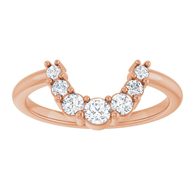 14K Gold Round Lab-Grown Diamond Contour Band - 1/3 CTW - Rose Gold - view 8