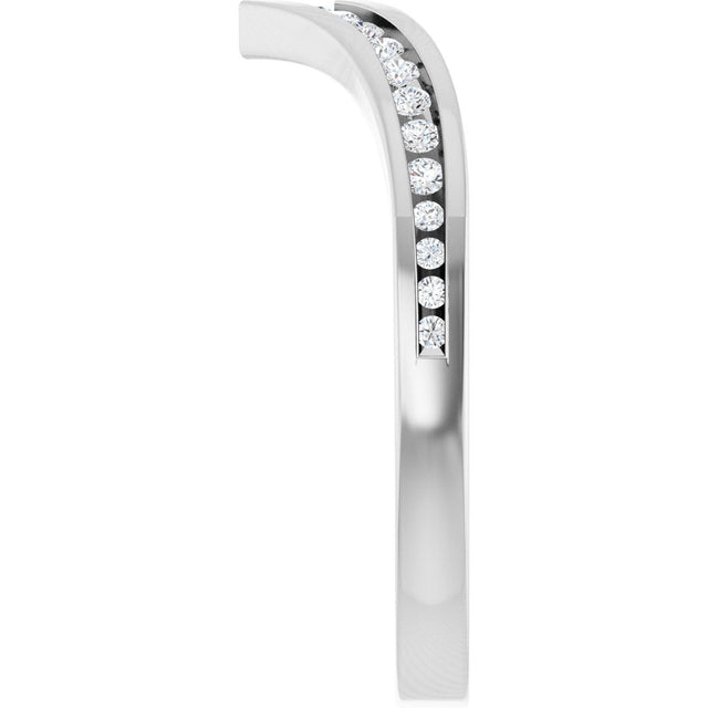 Platinum Round Lab-Grown Diamond Contour Band VI - view 4