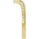 14K Gold Round Lab-Grown Diamond Contour Band VI - Yellow Gold - view 4