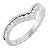 14K Gold Round Lab-Grown Diamond Contour Band VI - White Gold