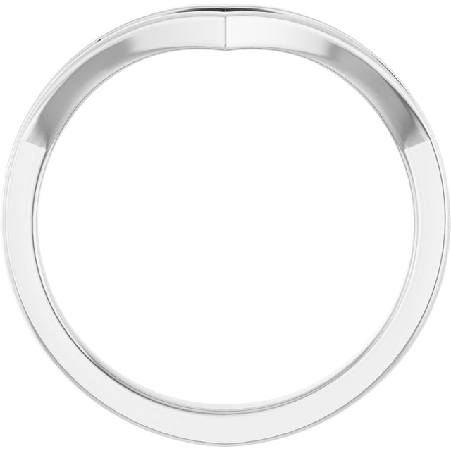 Platinum Round Natural Diamond Contour Band No. 5 - view 2