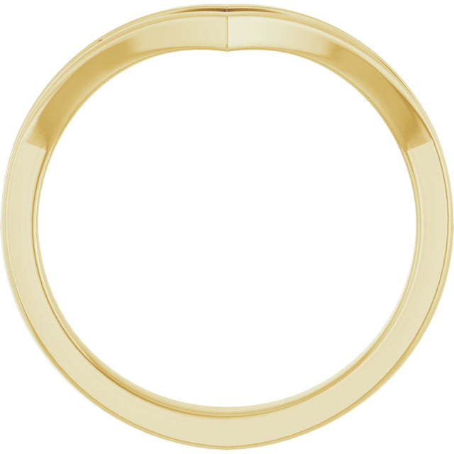 14K Gold Round Lab-Grown Diamond Contour Band VI - Yellow Gold - view 2