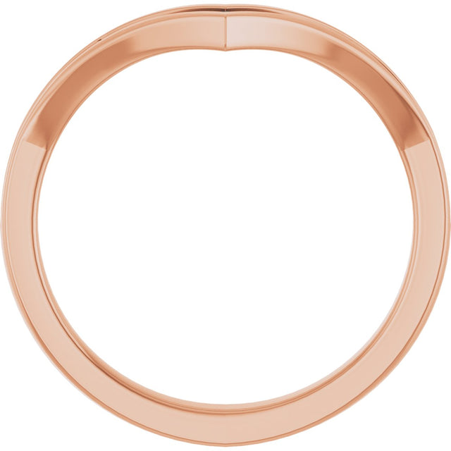 14K Gold Round Lab-Grown Diamond Contour Band VI - Rose Gold - view 2