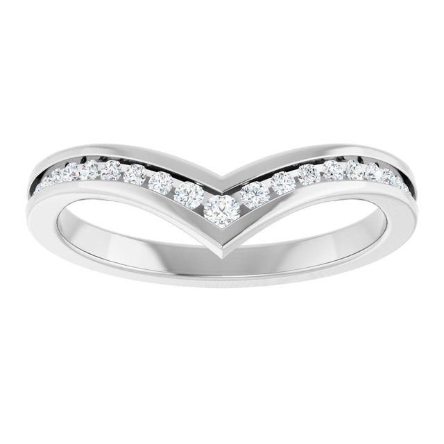 Platinum Round Lab-Grown Diamond Contour Band VI - view 3