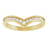 14K Gold Round Lab-Grown Diamond Contour Band VI - Yellow Gold - view 3