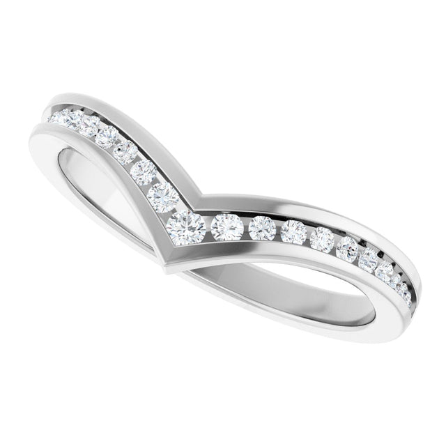 Platinum Round Natural Diamond Contour Band No. 5 - view 5