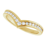14K Gold Round Lab-Grown Diamond Contour Band VI - Yellow Gold - view 5