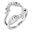 Platinum Round Natural Diamond Sculptural Ring Guard