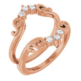 14K Gold Round Lab-Grown Diamond Sculptural Ring Guard - Rose Gold