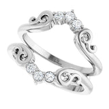 Platinum Round Lab-Grown Diamond Sculptural Ring Guard - view 5