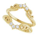 14K Gold Round Natural Diamond Sculptural Ring Guard - Yellow Gold - view 5