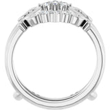 Platinum Round Lab-Grown Diamond Sculptural Ring Guard - view 2