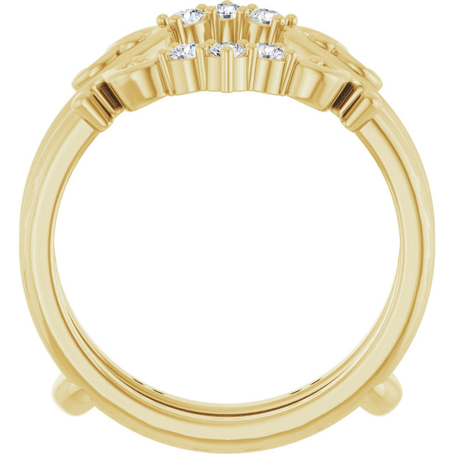 14K Gold Round Lab-Grown Diamond Sculptural Ring Guard - Yellow Gold - view 2