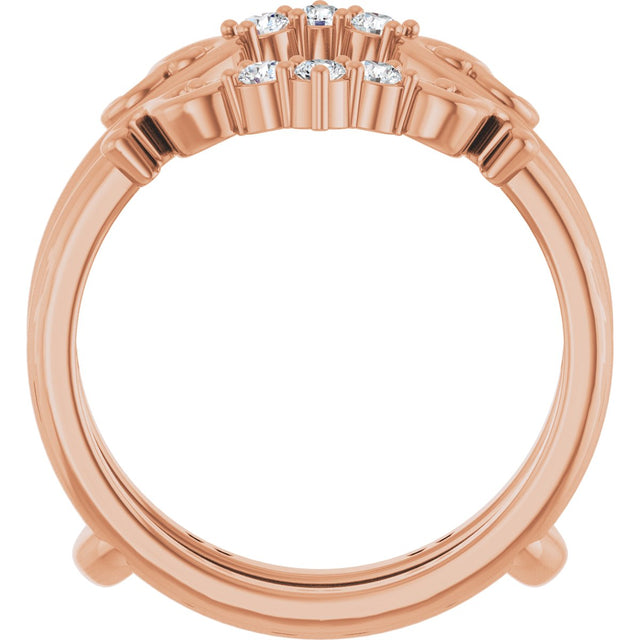 14K Gold Round Lab-Grown Diamond Sculptural Ring Guard - Rose Gold - view 2