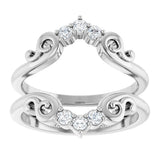 Platinum Round Lab-Grown Diamond Sculptural Ring Guard - view 3