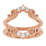 14K Gold Round Natural Diamond Sculptural Ring Guard - Rose Gold - view 3